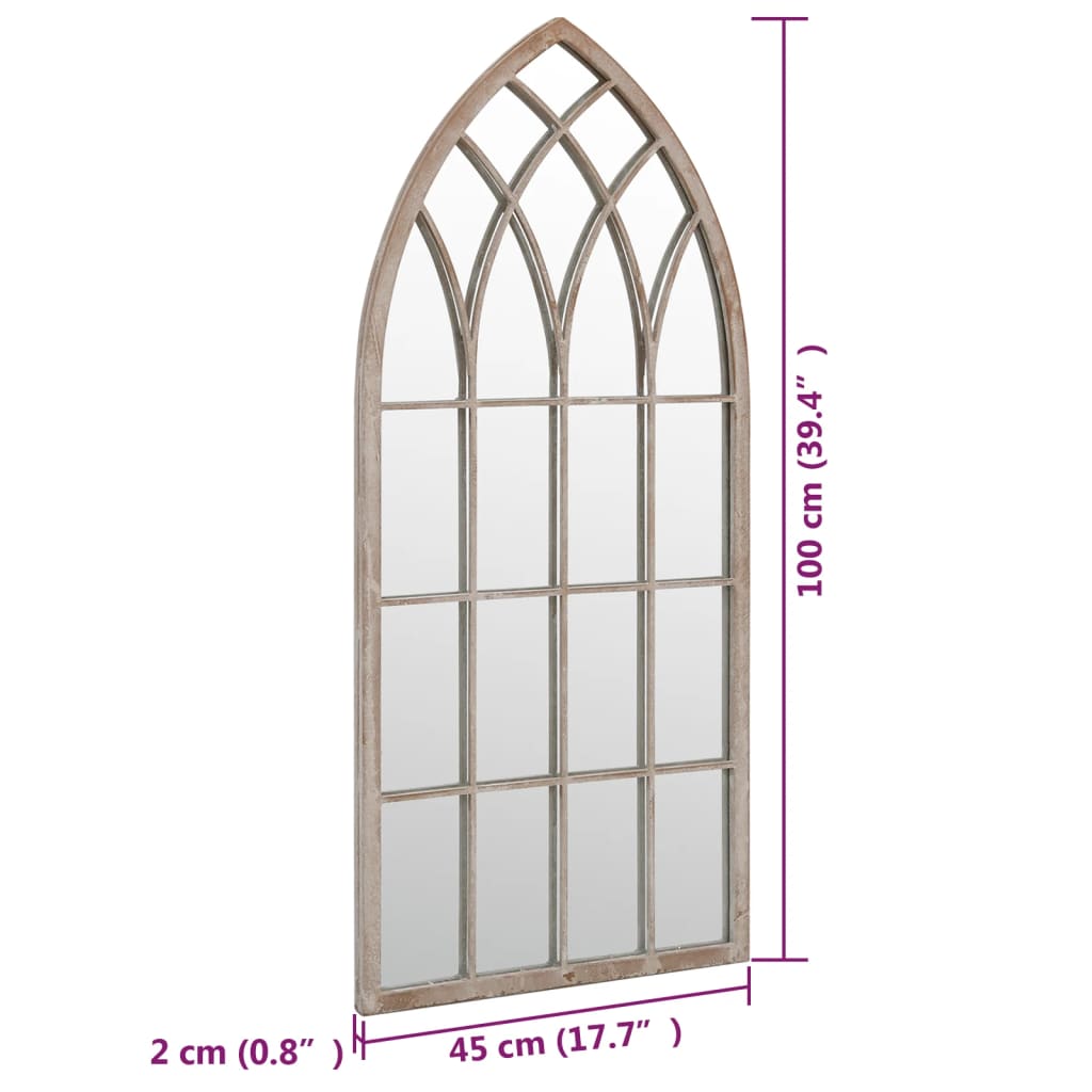 Gartenspiegel Sand 100x45cm Eisen für den Außenbereich