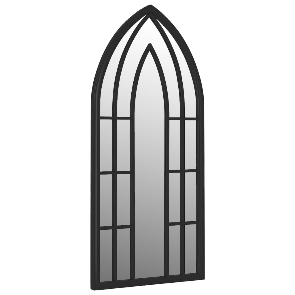 Miroir de jardin Noir 100x45 cm Fer pour utilisation extérieure