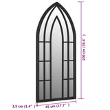 Miroir de jardin Noir 100x45 cm Fer pour utilisation extérieure