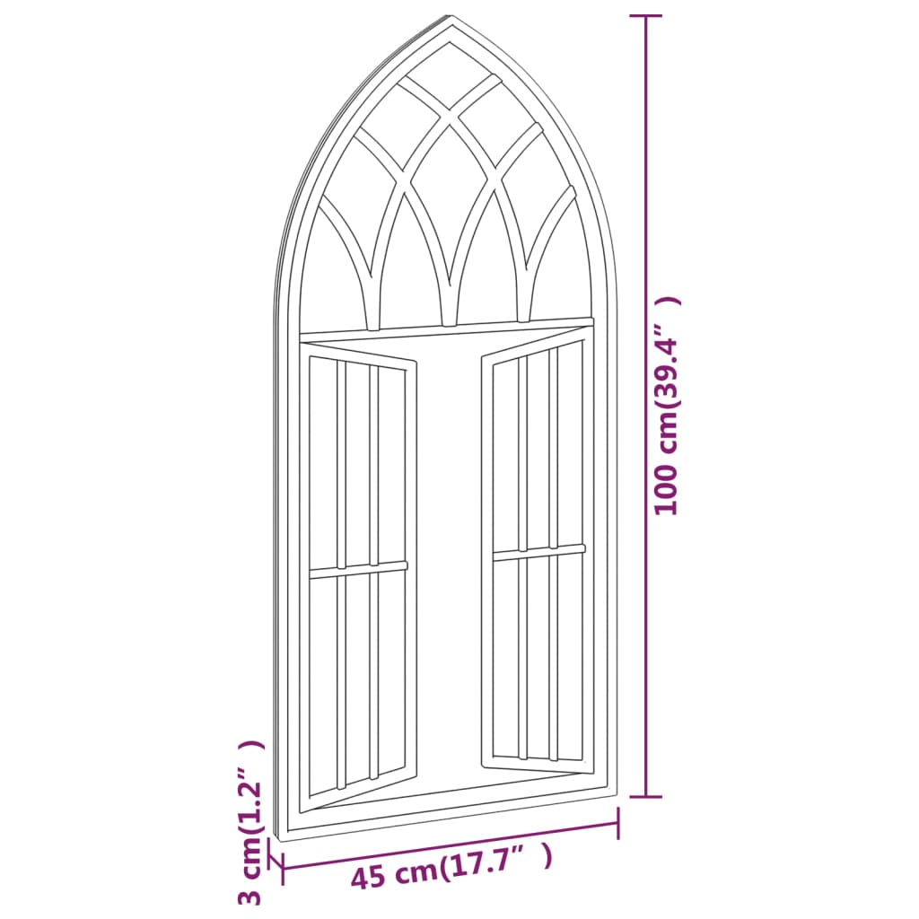 Miroir de jardin Sable 100x45cm Fer pour utilisation extérieure