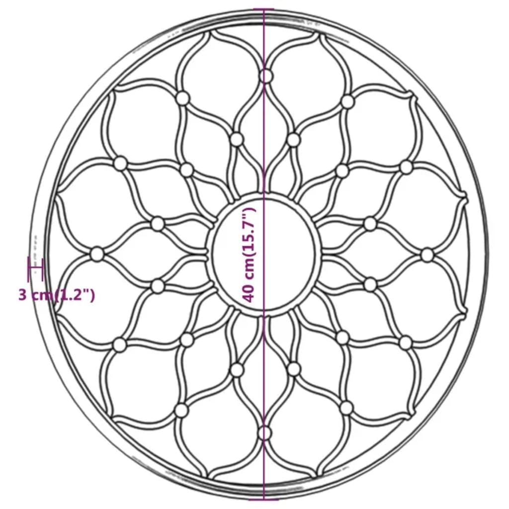 Miroir de jardin Sable 40x3 cm Fer Rond utilisation extérieure