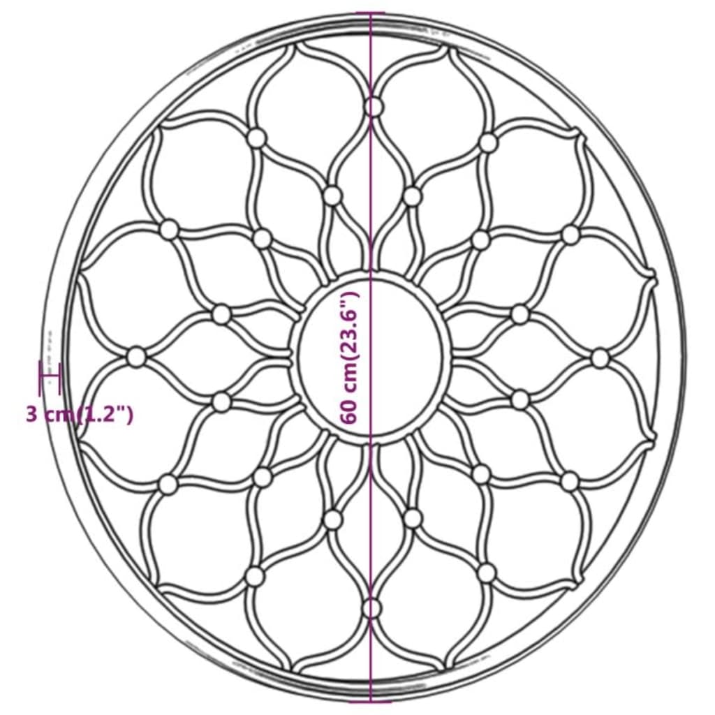 Miroir de jardin Sable 60x3 cm Fer Rond utilisation extérieure