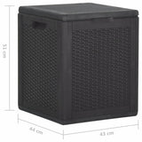 Garten-Aufbewahrungsbox 90 l, schwarzes PP-Rattan