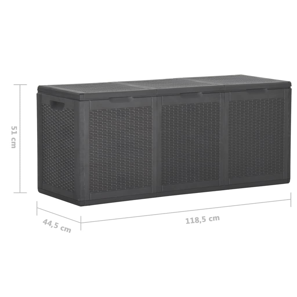 Garten-Aufbewahrungsbox 270 L, schwarzes PP-Rattan