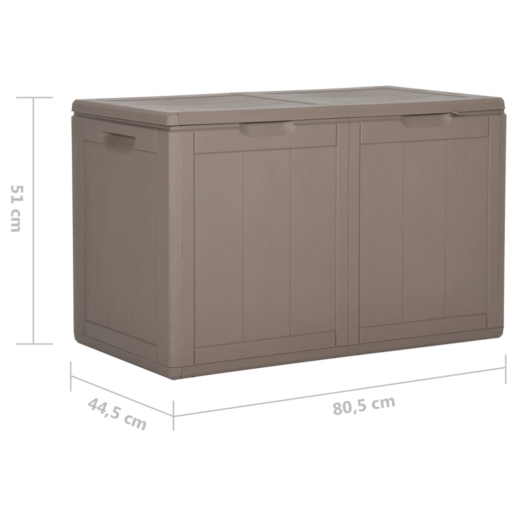 Boîte de rangement de jardin 180 L Marron PP Rotin