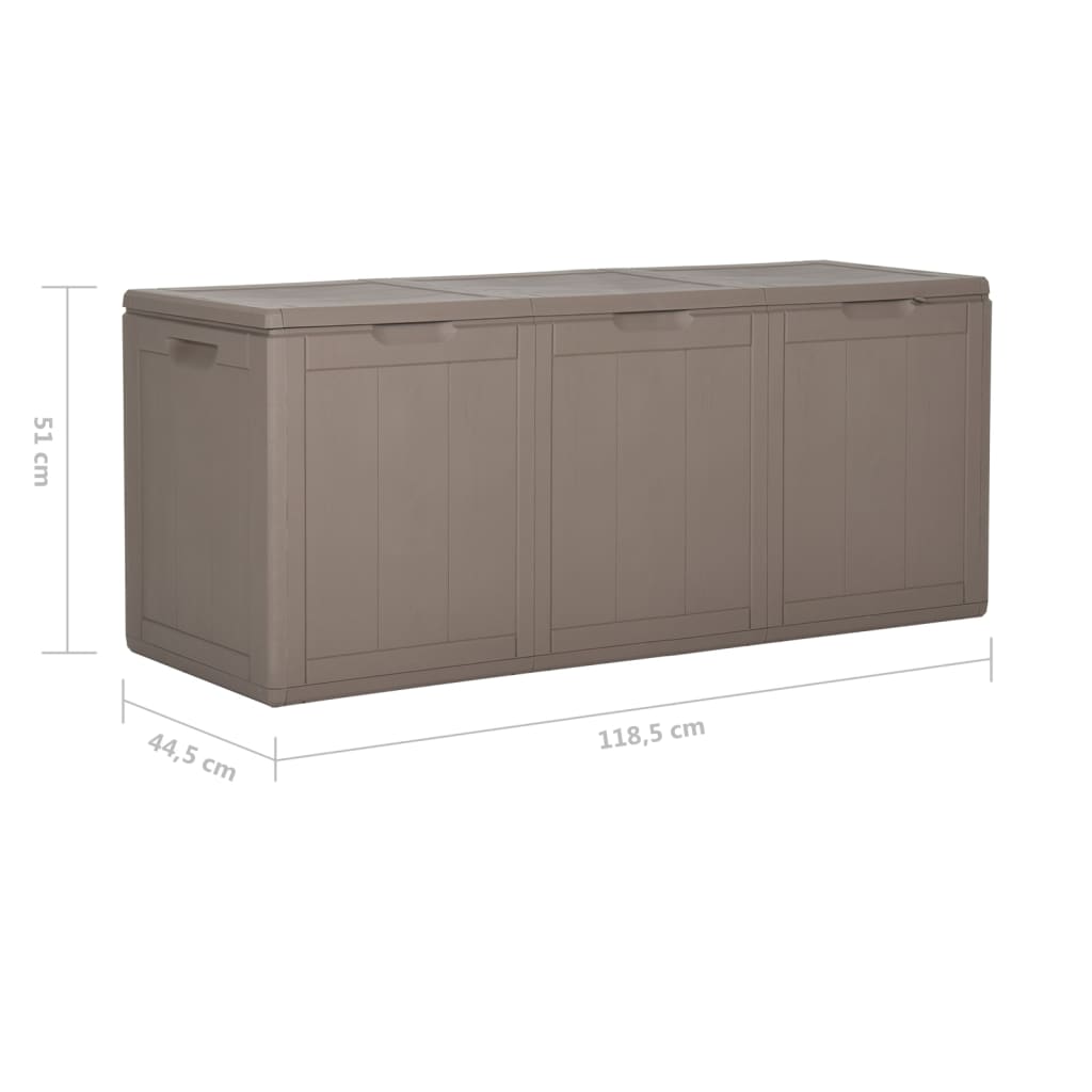 Garten-Aufbewahrungsbox 270 l, braun, PP-Rattan