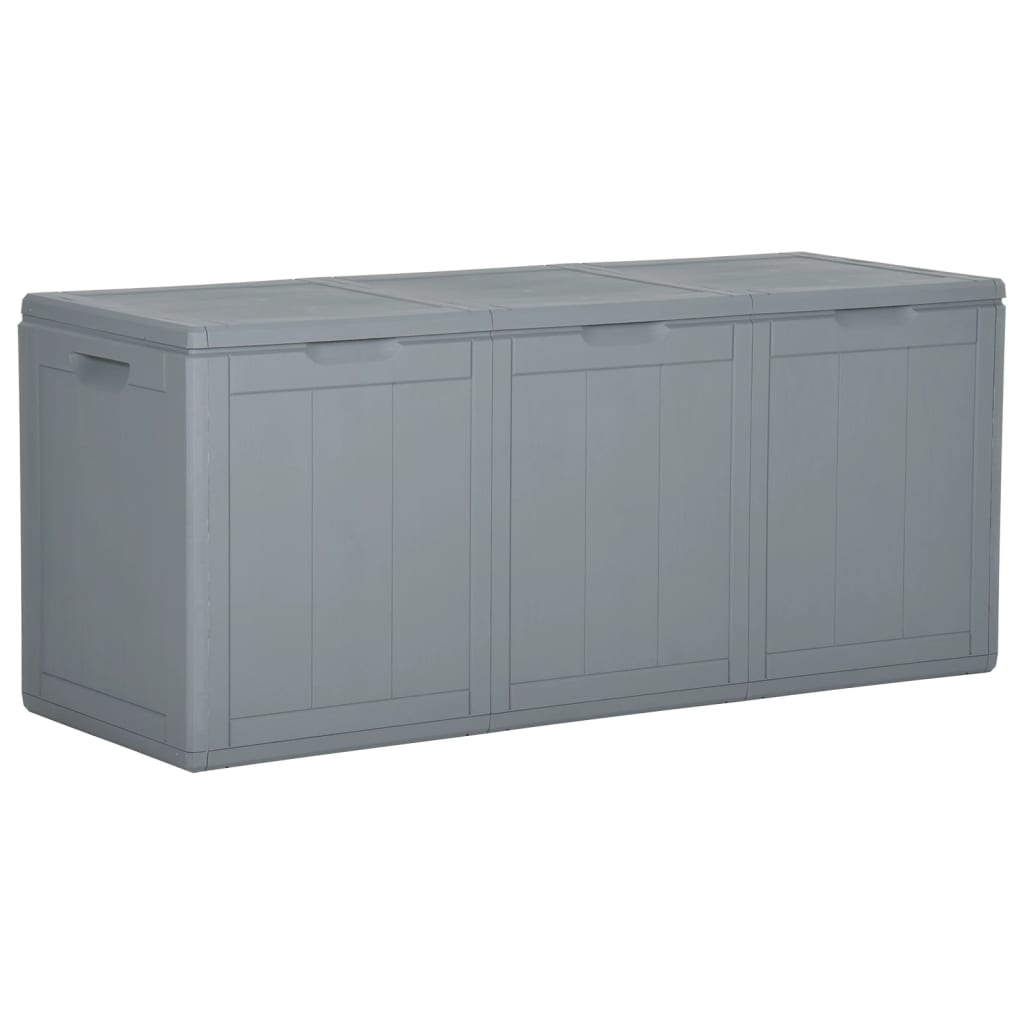 Boîte de rangement de jardin 270 L Gris PP Rotin