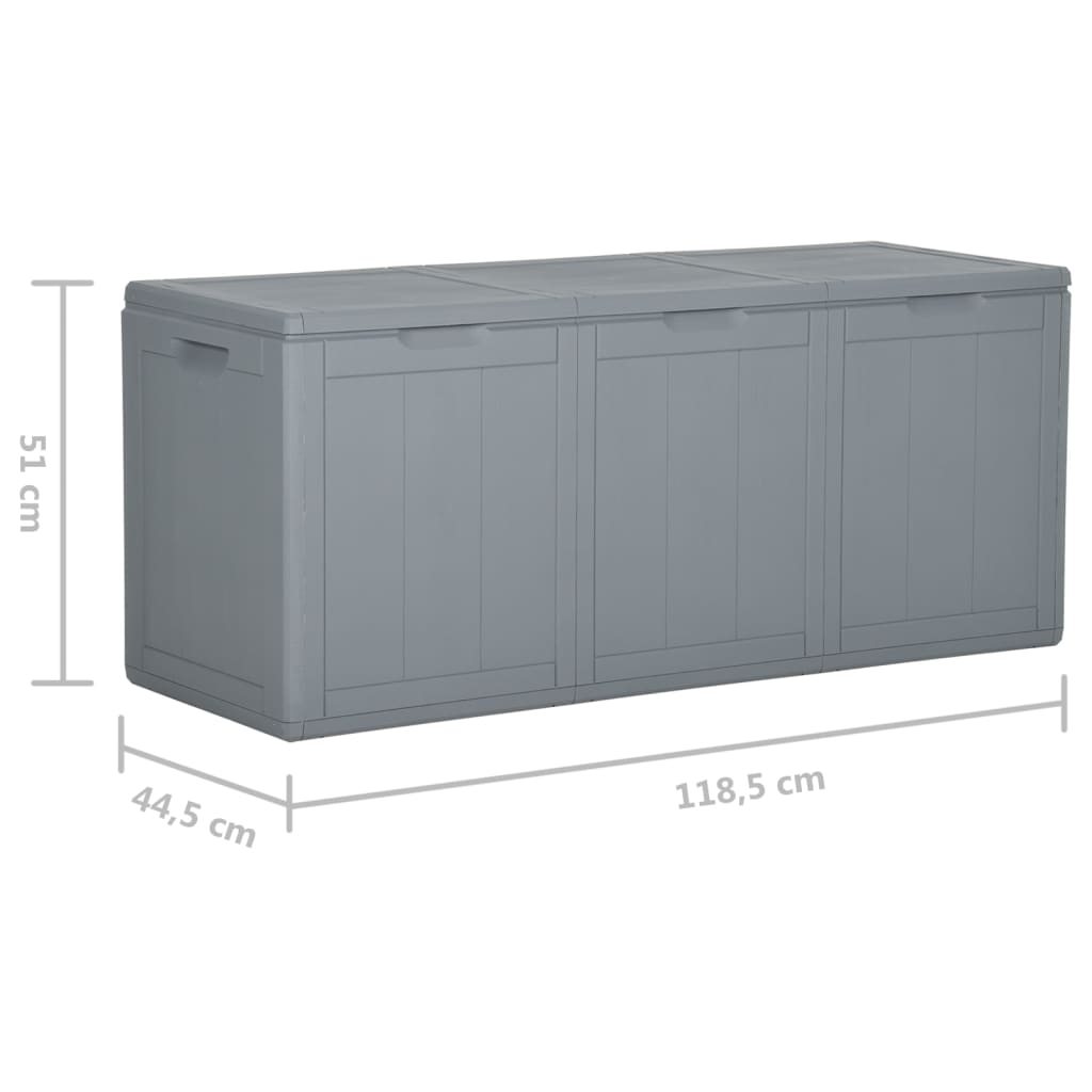 Boîte de rangement de jardin 270 L Gris PP Rotin