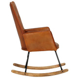 Chaise à bascule Marron pâle Cuir véritable