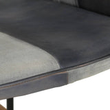 Chaise à bascule Gris Cuir véritable et toile