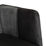 Chaise à bascule Noir Cuir véritable et toile