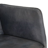 Chaise à bascule avec repose-pied Gris Cuir véritable