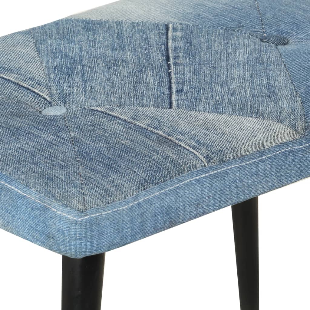 Chaise à bascule avec repose-pied Denim Bleu Toile patchwork