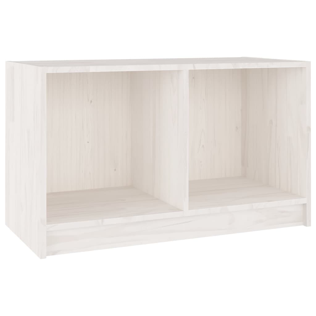 Meuble TV Blanc 70x33x42 cm Bois de pin massif