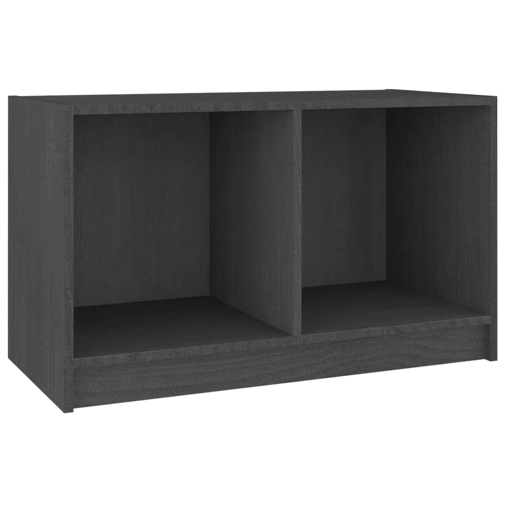 Meuble TV Gris 70x33x42 cm Bois de pin massif