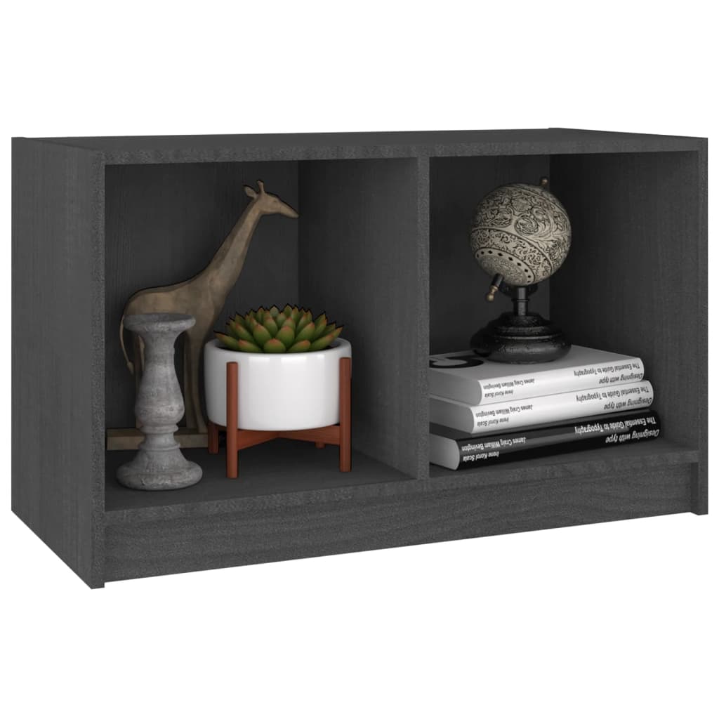 Meuble TV Gris 70x33x42 cm Bois de pin massif