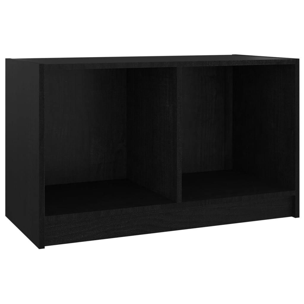 Meuble TV Noir 70x33x42 cm Bois de pin massif