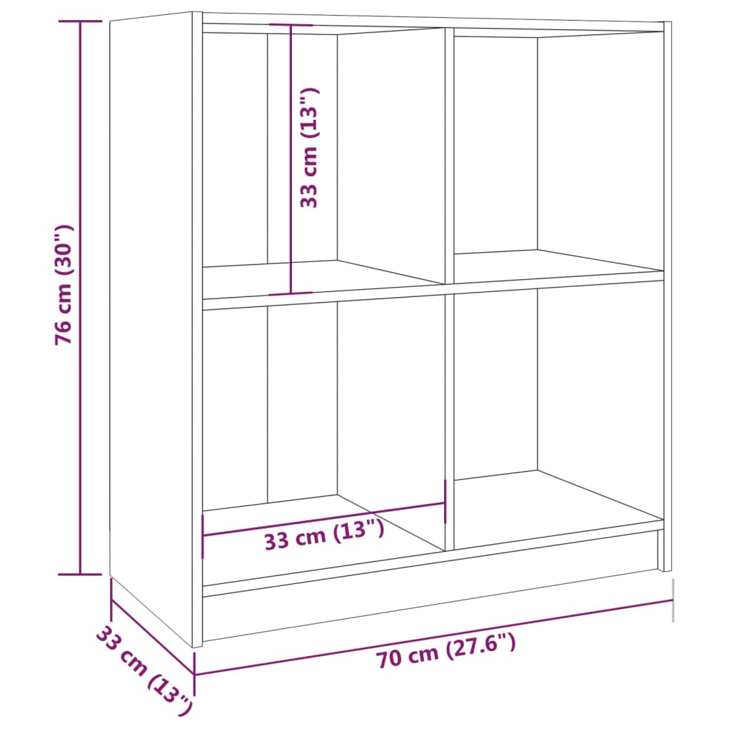 Buffet blanc 70x33x76 cm bois massif de pin