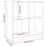 Buffet blanc 70x33x76 cm bois massif de pin