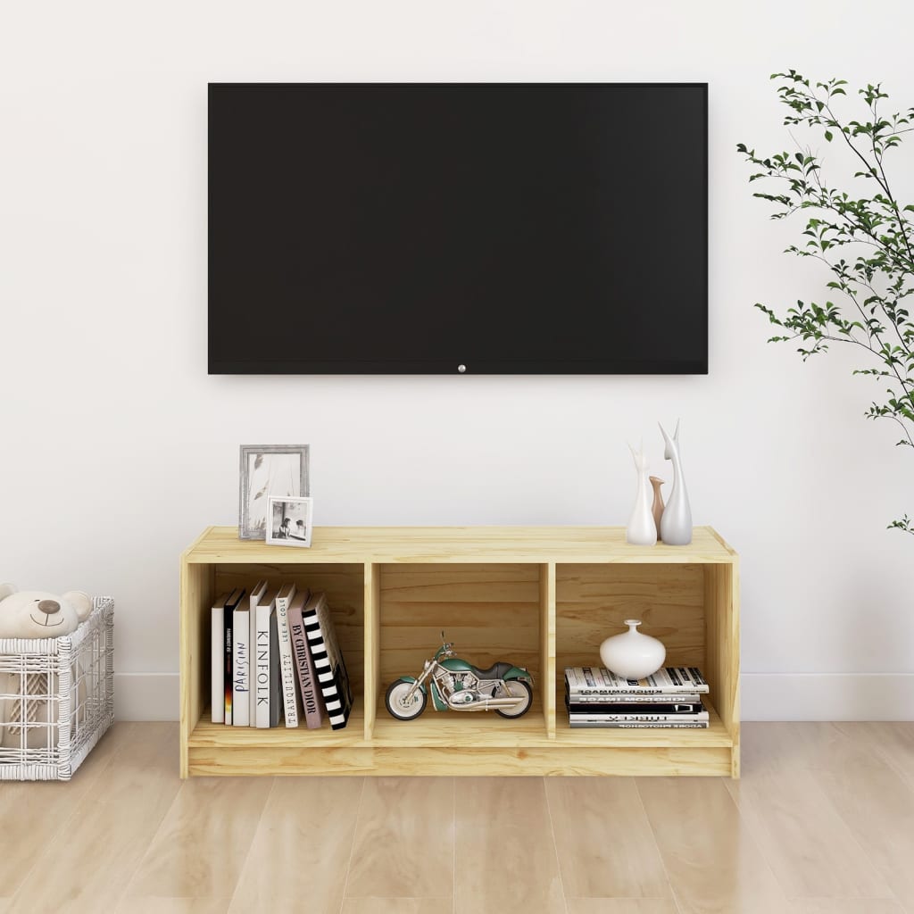 Meuble TV 104x33x41 cm bois de pin massif