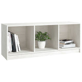 Meuble TV Blanc 104x33x41 cm Bois de pin massif