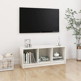 Meuble TV Blanc 104x33x41 cm Bois de pin massif