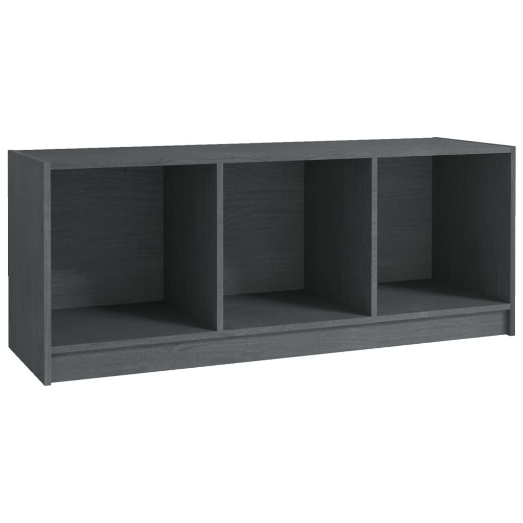 Meuble TV Gris 104x33x41 cm Bois de pin massif