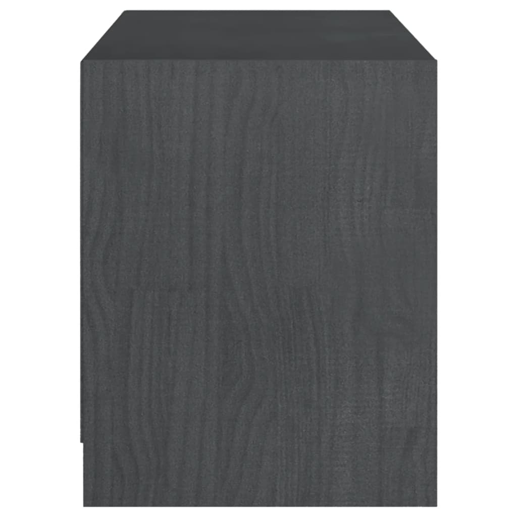 Meuble TV Gris 104x33x41 cm Bois de pin massif