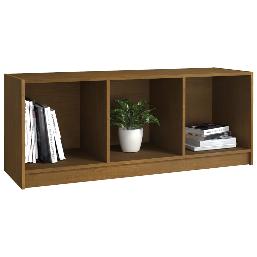 Meuble TV Marron miel 104x33x41 cm Bois de pin massif