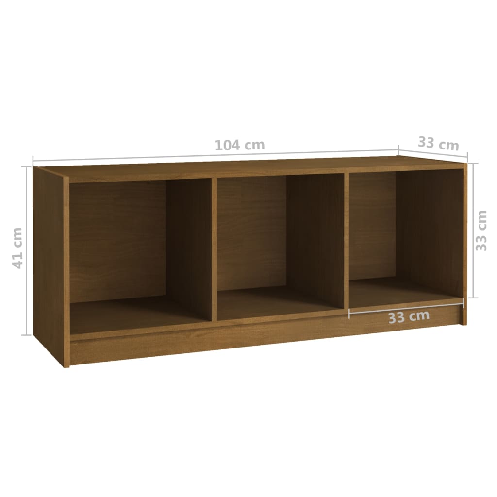 Meuble TV Marron miel 104x33x41 cm Bois de pin massif