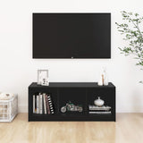 Meuble TV Noir 104x33x41 cm Bois de pin massif