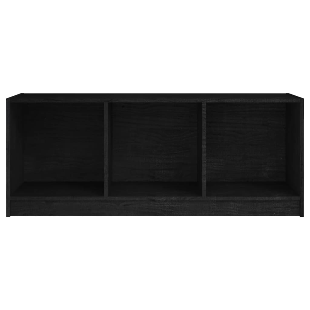 Meuble TV Noir 104x33x41 cm Bois de pin massif