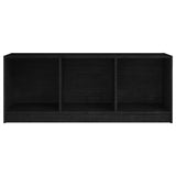 Meuble TV Noir 104x33x41 cm Bois de pin massif