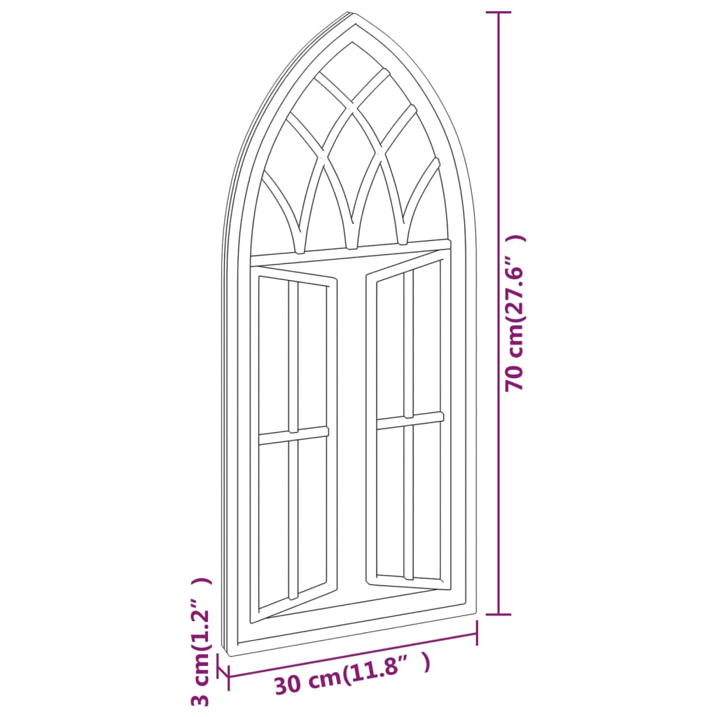 Miroir Sable 70x30 cm Fer pour utilisation à l'intérieur