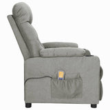 Fauteuil de massage inclinable Gris clair Tissu