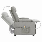 Fauteuil de massage inclinable Gris clair Tissu