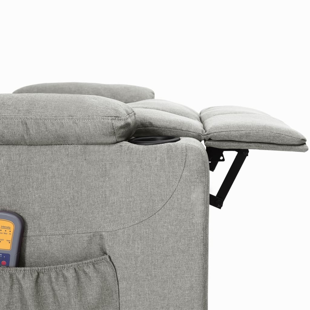 Fauteuil de massage inclinable Gris clair Tissu