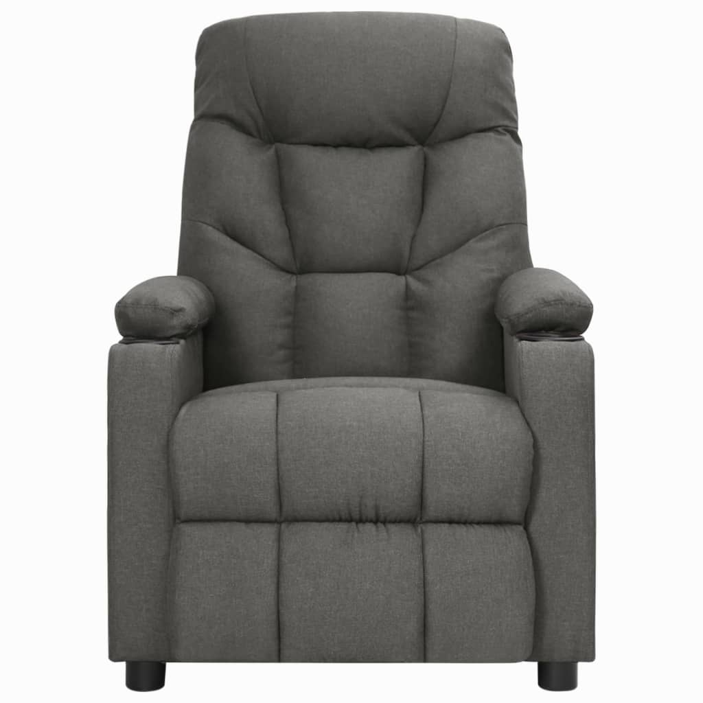 Fauteuil de massage inclinable Gris foncé Tissu