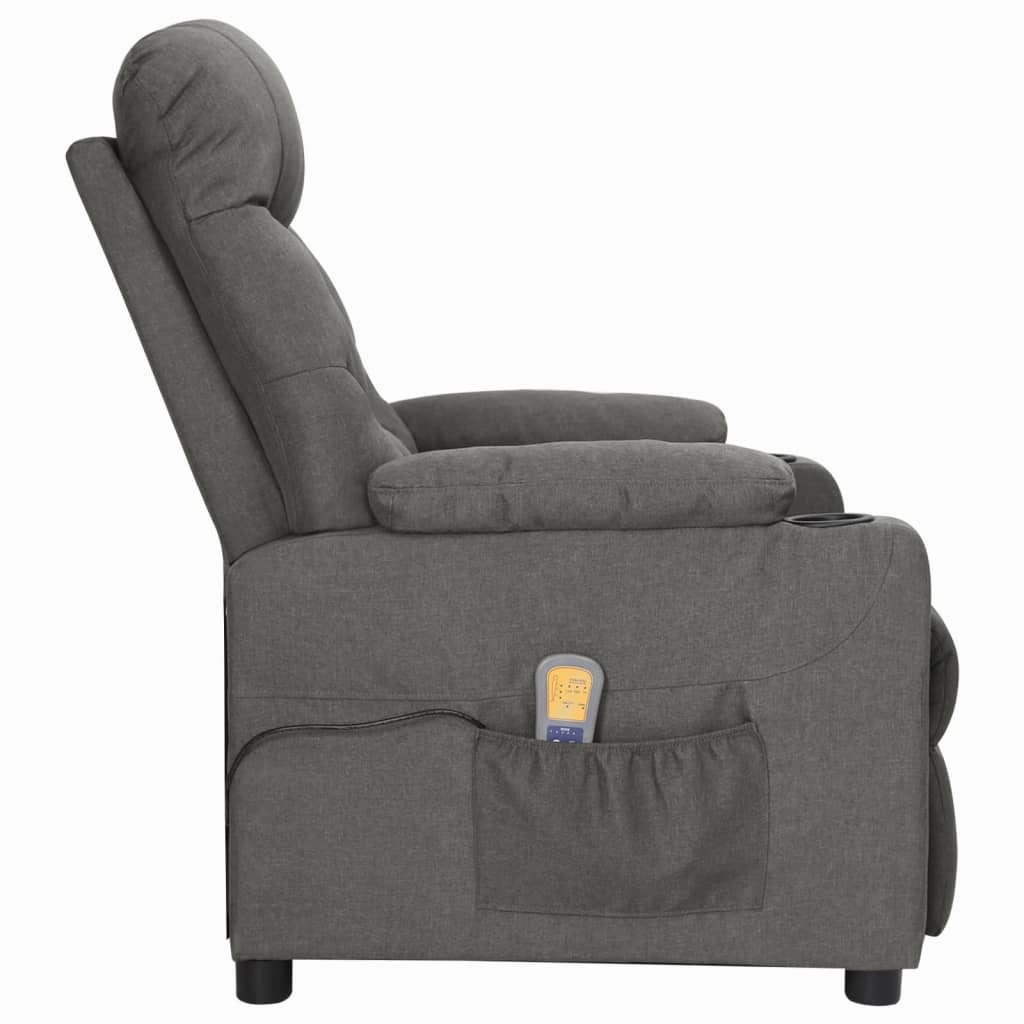 Fauteuil de massage inclinable Gris foncé Tissu