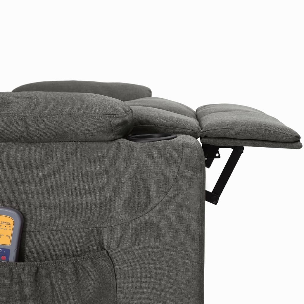 Fauteuil de massage inclinable Gris foncé Tissu