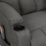 Dark Grey Fabric Reclining Massage Chair