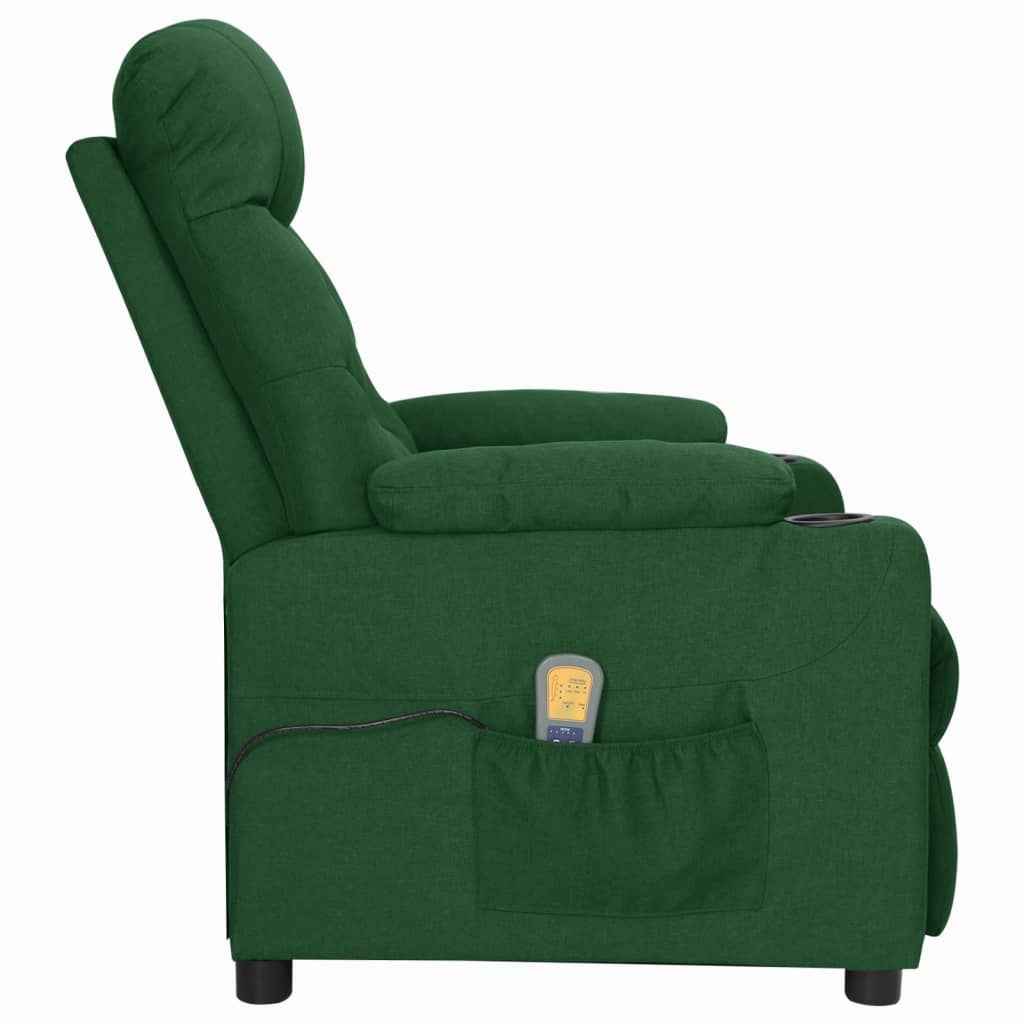 Fauteuil de massage Vert foncé Tissu