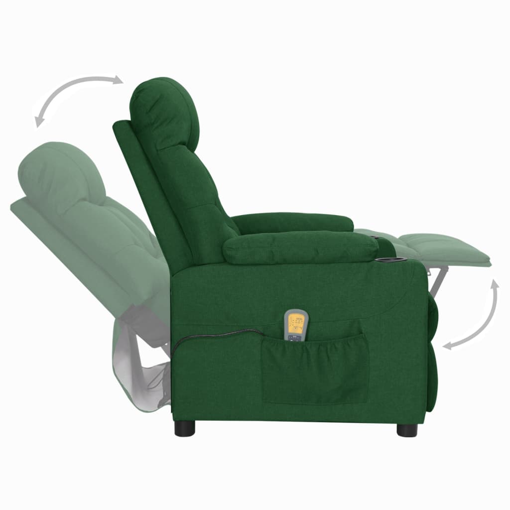 Fauteuil de massage Vert foncé Tissu