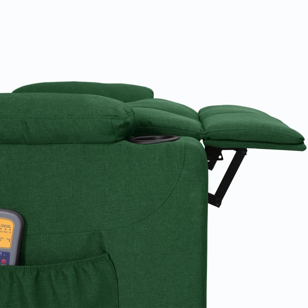 Fauteuil de massage Vert foncé Tissu