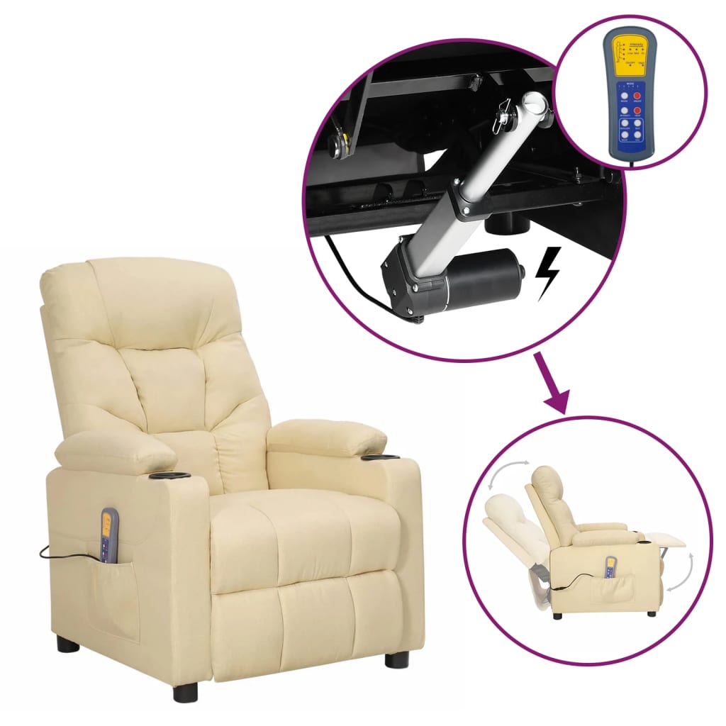 Fauteuil de massage Crème Tissu