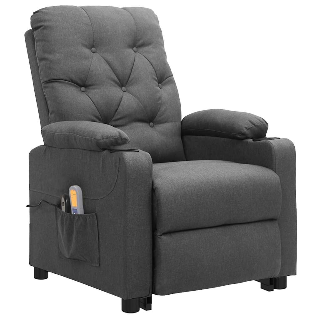 Fauteuil de massage inclinable Gris clair Tissu