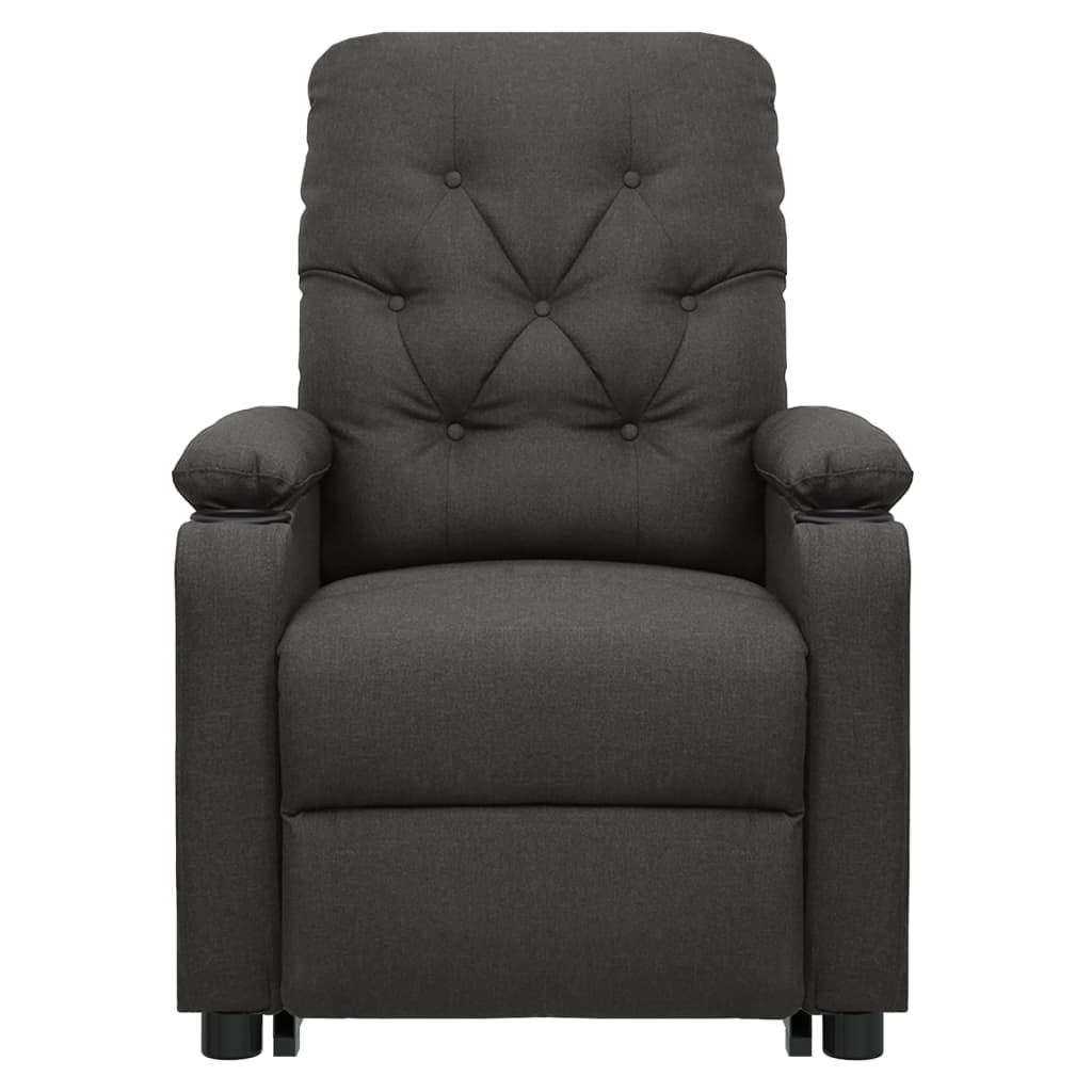 Fauteuil de massage inclinable Gris foncé Tissu