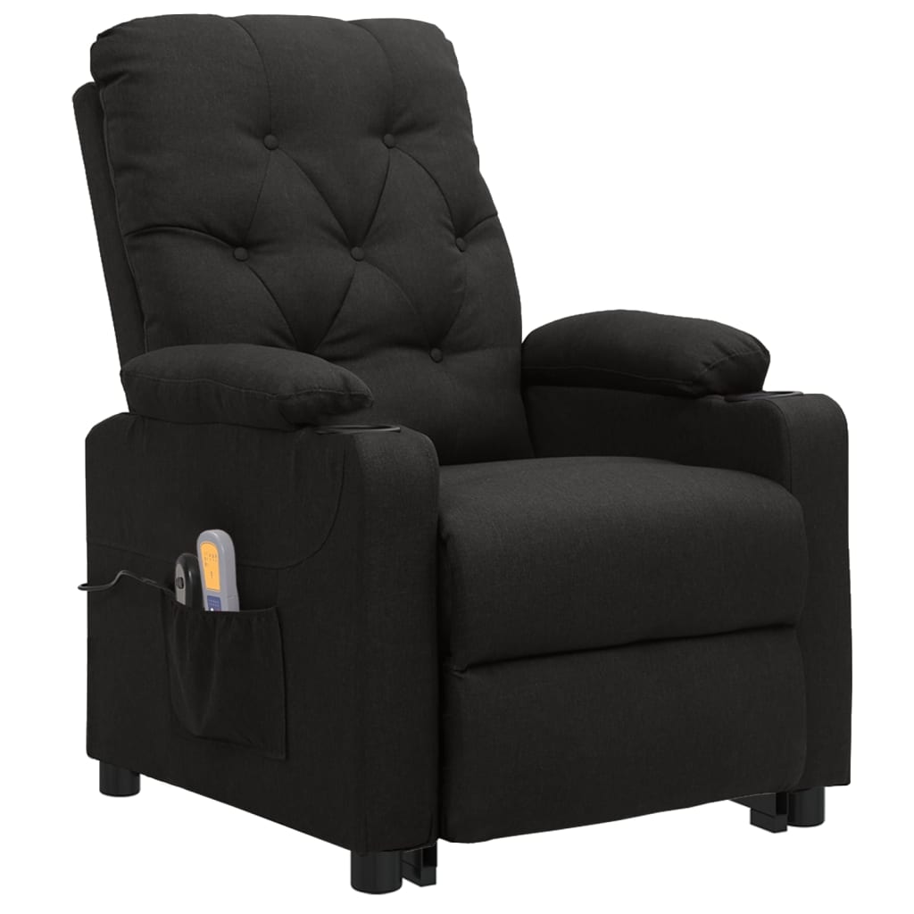 Fauteuil de massage Noir Tissu