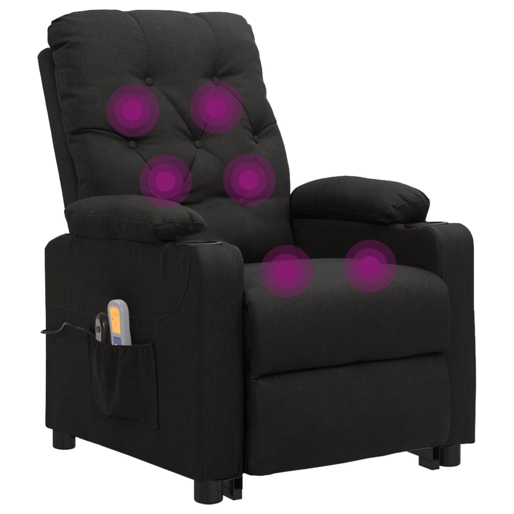 Fauteuil de massage Noir Tissu