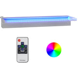 Wehr für Wasserfall mit RGB-LED Edelstahl 60 cm